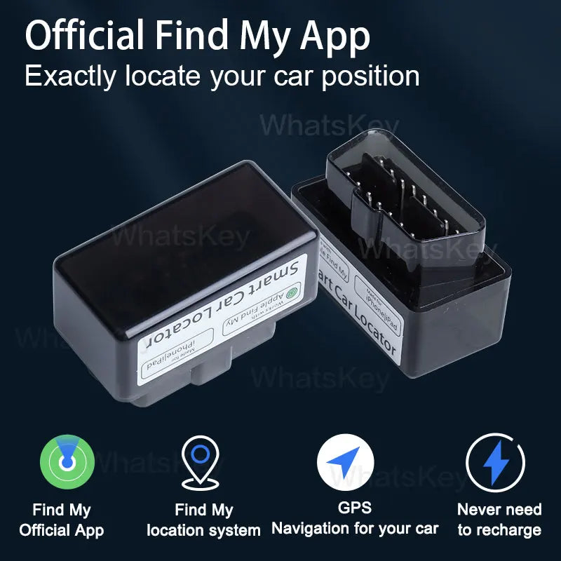 Car OBD Tracker With Find My APP for Apple GPS Locator Vehicle Anti-lost Tracking Device Free App Monitor.