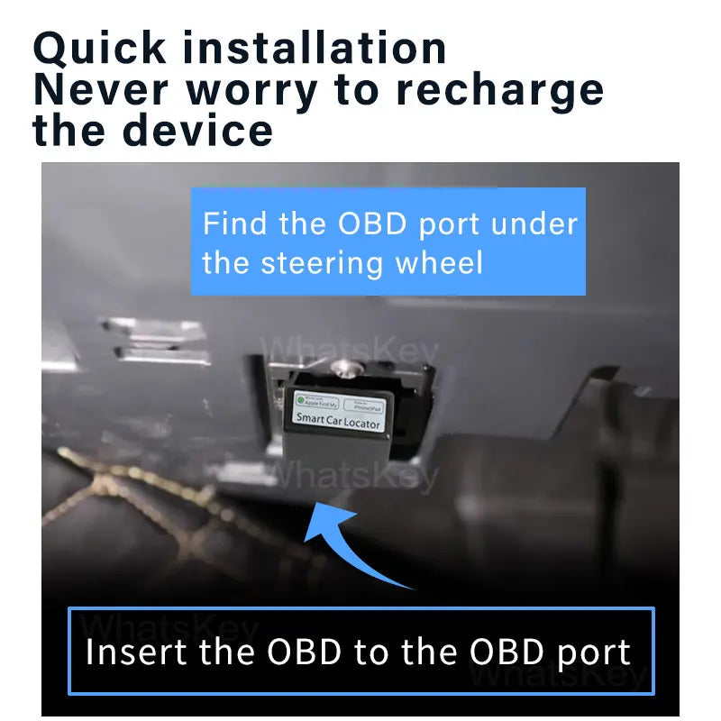 Car OBD Tracker With Find My APP for Apple GPS Locator Vehicle Anti-lost Tracking Device Free App Monitor.