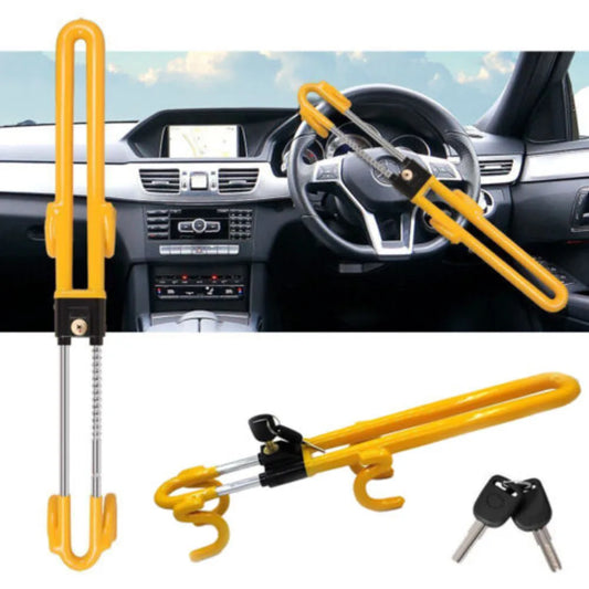 Steering Wheel Lock Heavy Duty Twin Bar Car Van Security Anti Theft 2 Keys