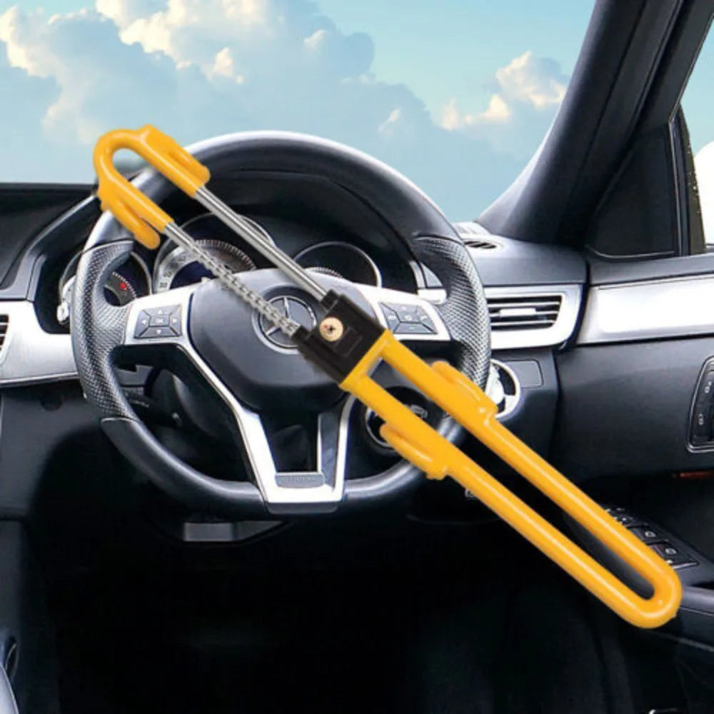 Steering Wheel Lock Heavy Duty Twin Bar Car Van Security Anti Theft 2 Keys