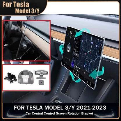 For Tesla Model 3 Model Y 2017-2023 Car Central Control Screen Rotation Bracket Swivel Mount GPS Navigation Holder Accessory